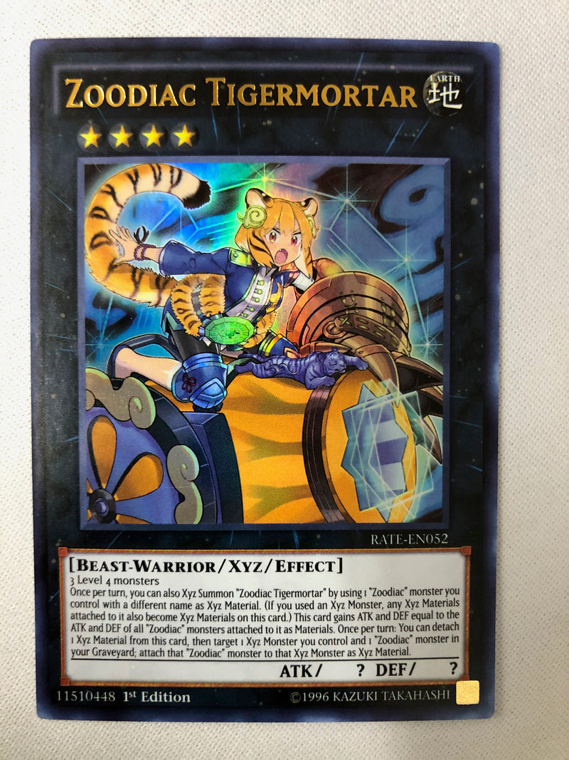 Yugioh Zoodiac Tigermortar RATE-EN052 Ultra Rare 1st Edition Near Mint