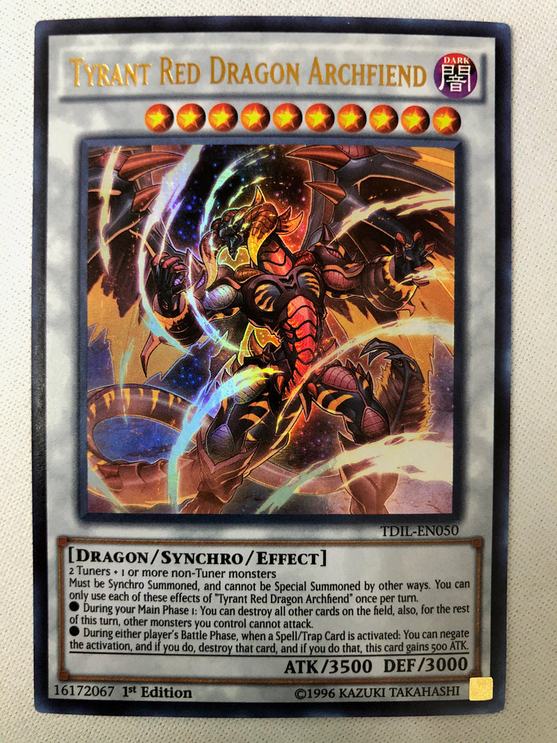 Yugioh Tyrant Red Dragon Archfiend TDIL-EN050 Ultra Rare 1st Edition NM