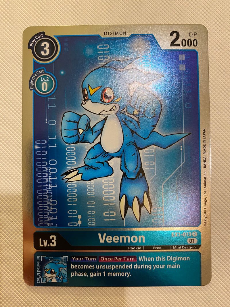 Digimon TCG Veemon  EX1-013 Rare Naer Mint