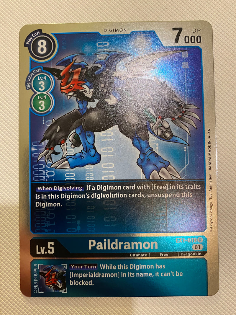 Digimon TCG Paildramon EX1-019 Rare Naer Mint