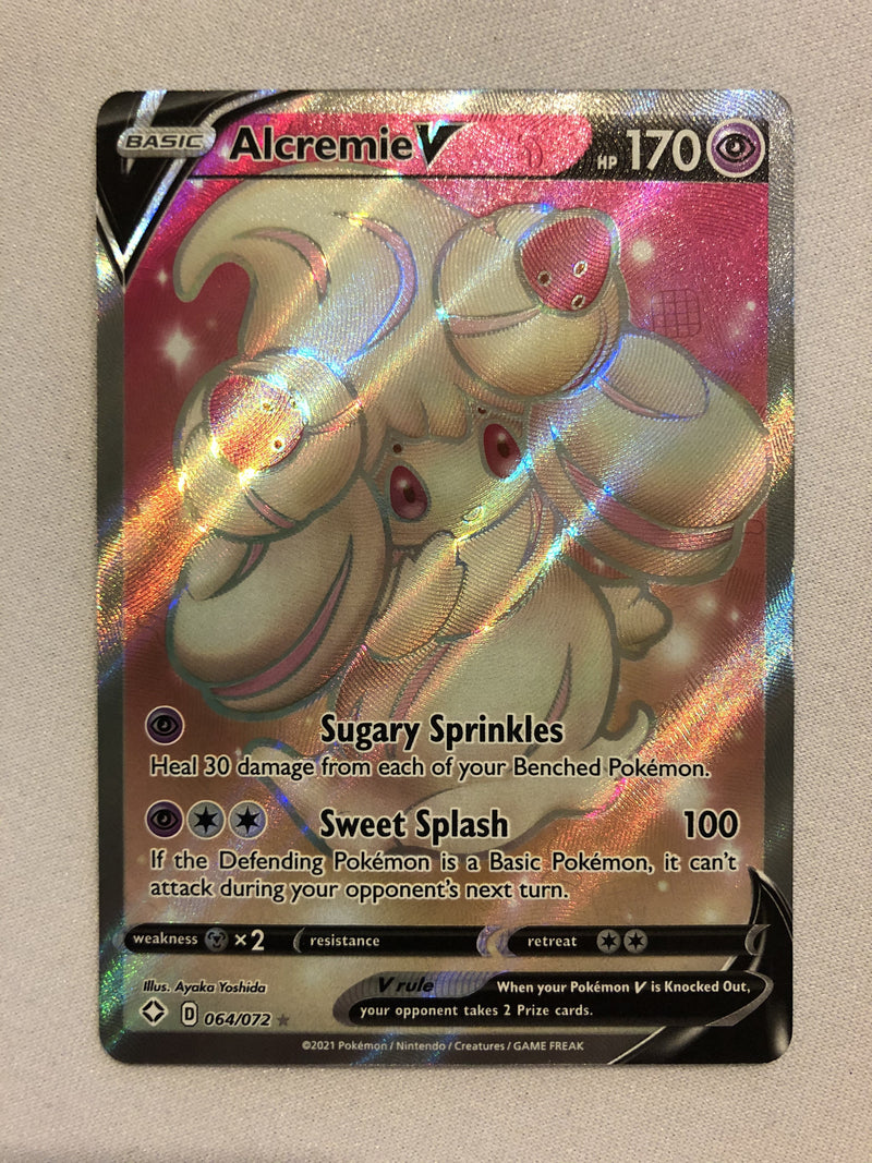 Alcremie V 064/072 Full Art Holo Ultra Rare Pokemon Card Near Mint