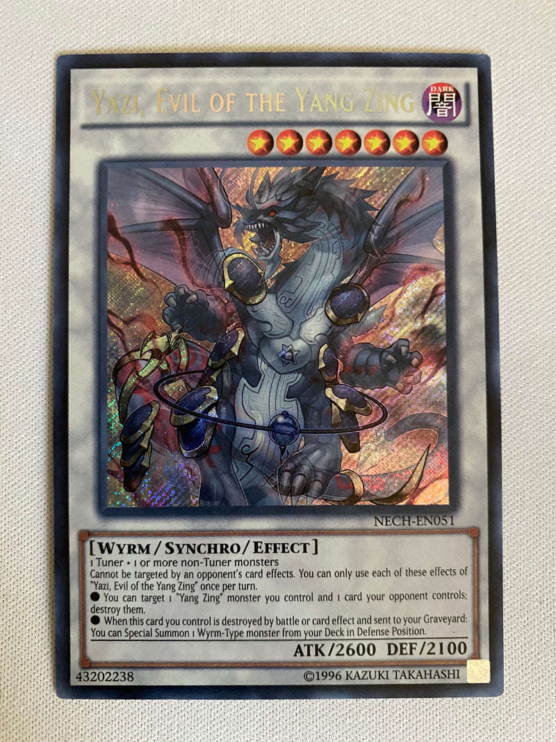 Yugioh Yazi, Evil of The Yang Zing  NECH-EN051  Unlimited Secret Rare Near Mint