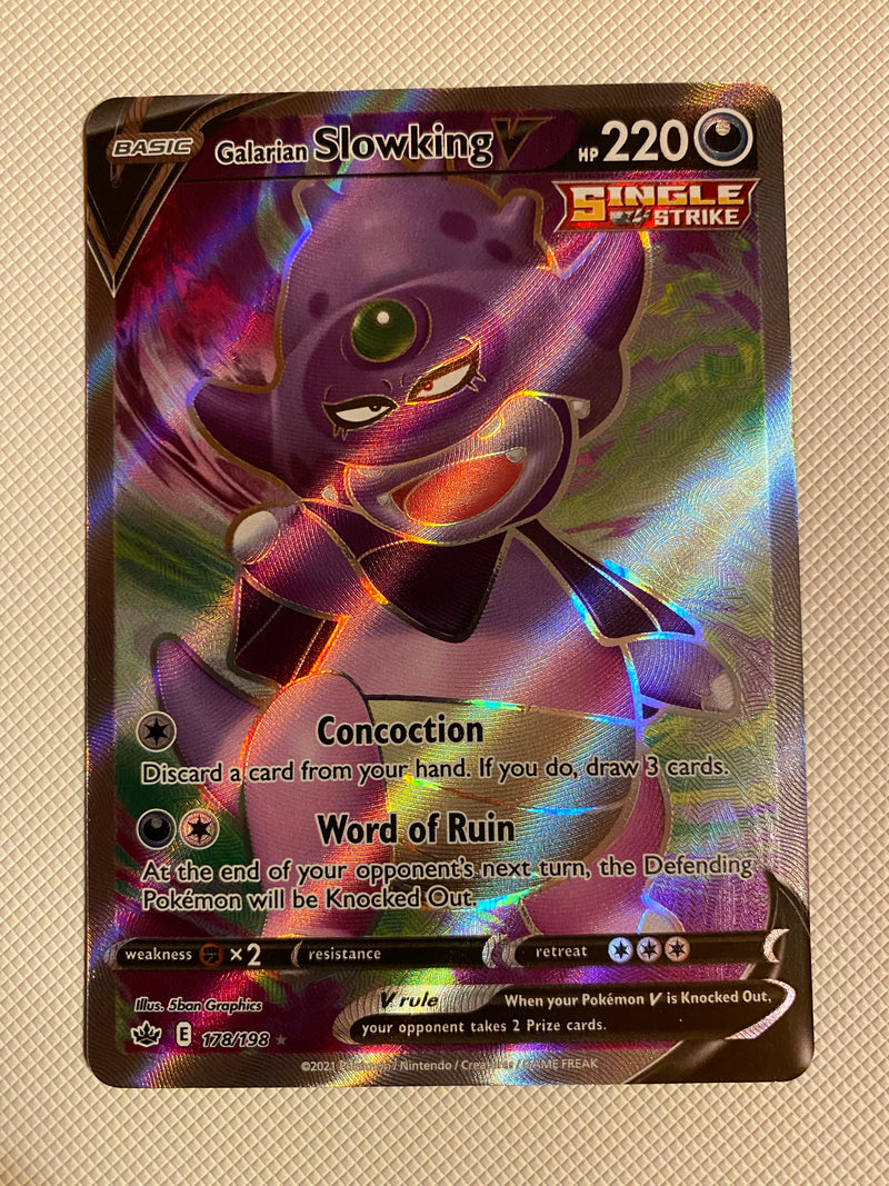 Galarian Slowking V 178/198 Full Art Pokemon Chilling Reign NM