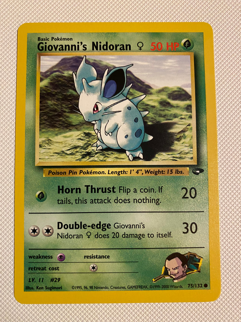 Giovanni's Nidoran 75/132 Common Pokemon Card Near Mint