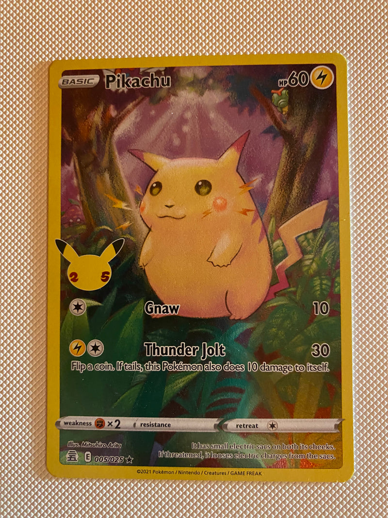 Pikachu Full Art - 005/025 Celebrations 25th Anniversary  Pokemon Card NM