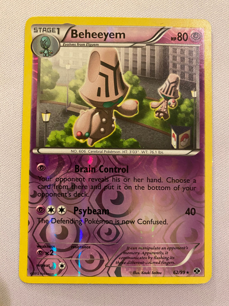 Beheeyem 62/99 Reverse Holo Pokemon Card Near Mint
