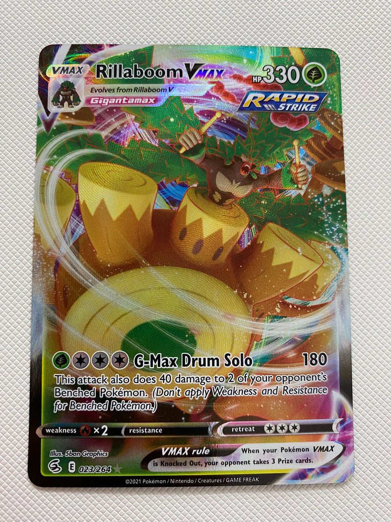 Rillaboom VMAX  023/264  Ultra Rare  Fusion Strike Pokemon Card  NM