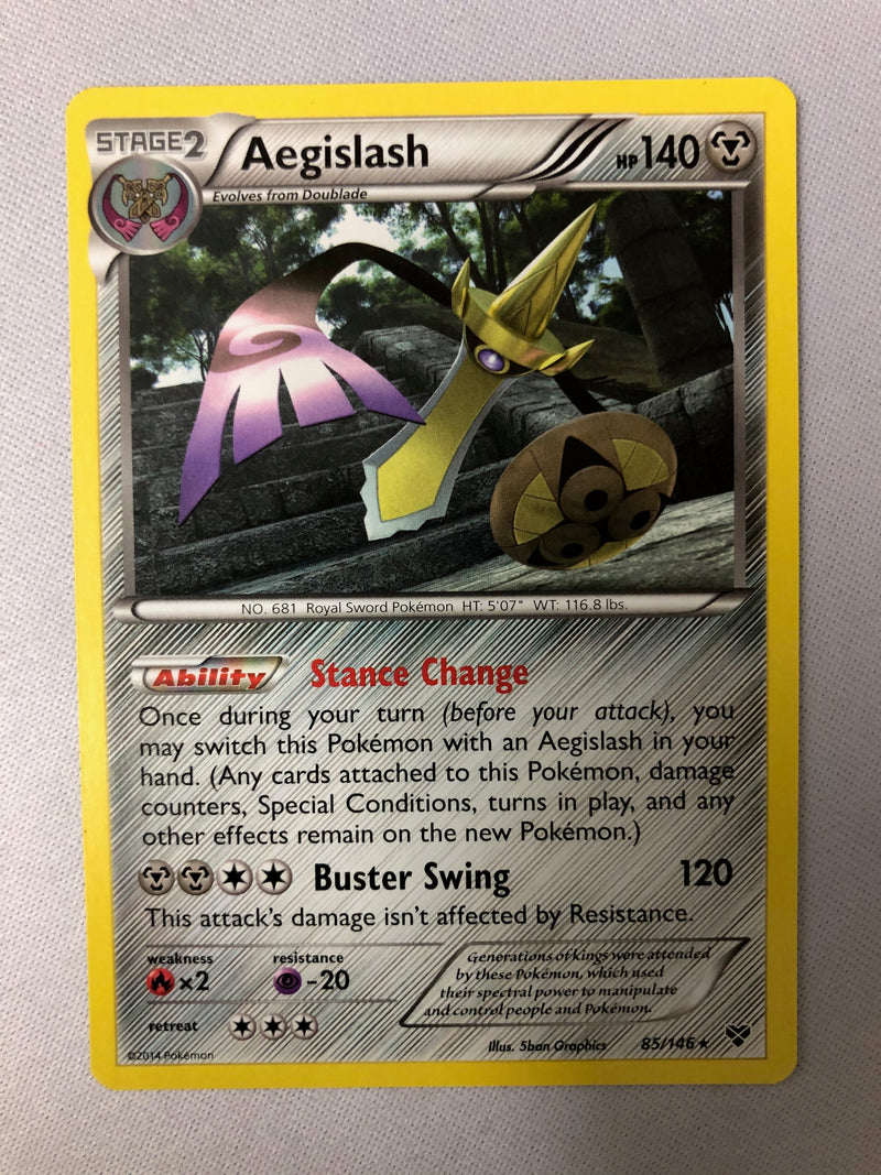 Aegislash 85/146 XY Base Set Rare Non Holo Pokemon Card NM