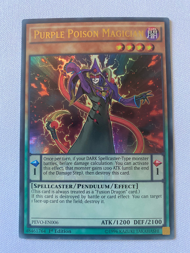 Yugioh Purple Poison Magician PEVO-EN006 1st Edition Ultra Rare Near Mint