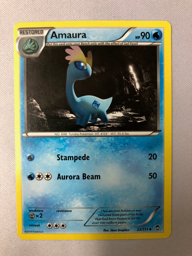 Amaura 25/111 XY Furious Fists Uncommon Non Holo Pokemon Card NM