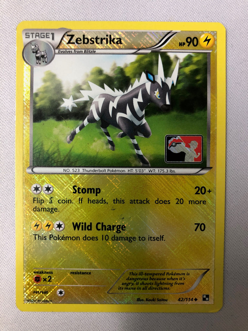 Zebstrika 42/114 Pokemon League Promo Uncommon Reverse Holo Pokemon Card NM