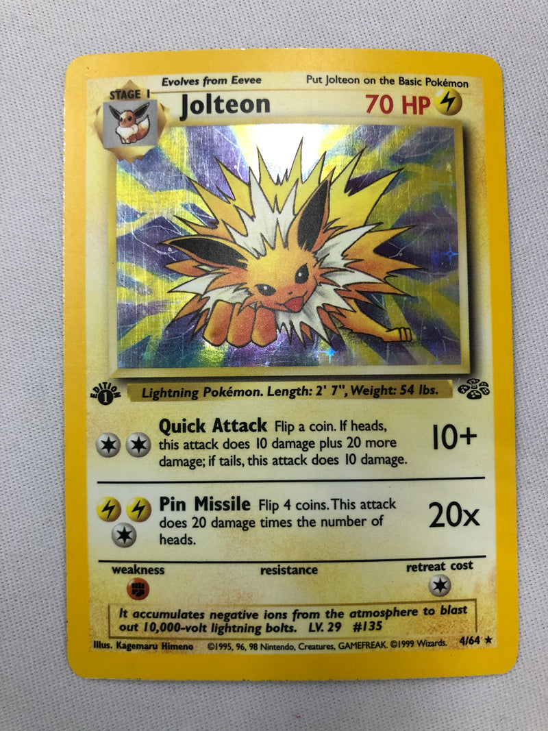 Jolteon 4/64 Holo Rare Jungle Set 1st Edition Pokemon Card Near Mint