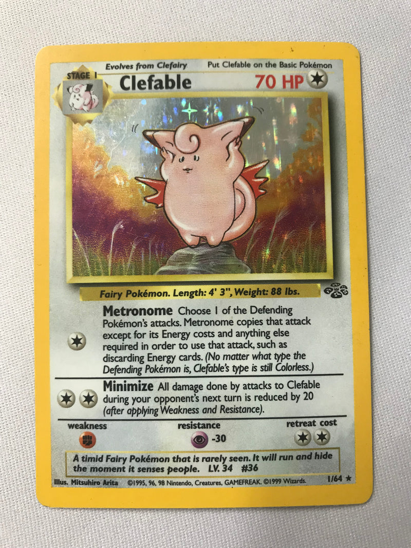 Clefable 1/64 Holo Rare Jungle Set Pokemon Card Near Mint/Excellent