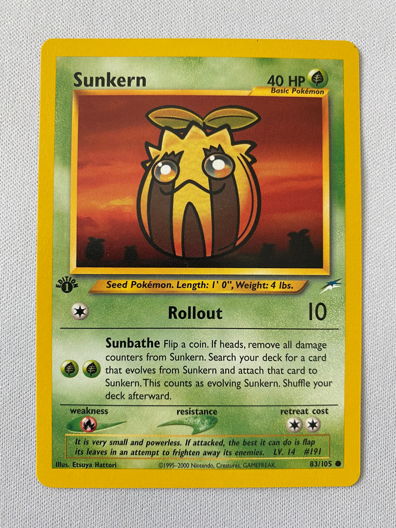 Sunkern 83/105  Common 1st Edition Pokemon Card  Near Mint