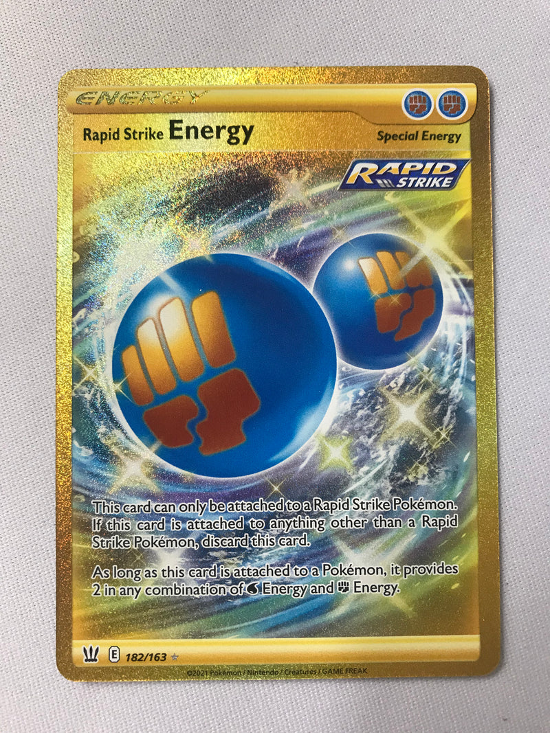 Rapid Strike Energy 182/163 Holo Secret Rare Battle Styles Pokemon Card Near Mint