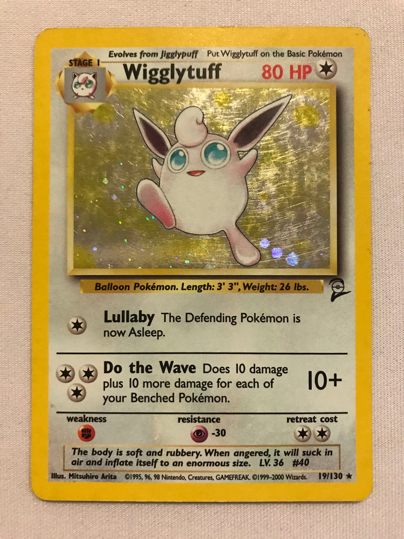 Wigglytuff 19/130 Holo Rare Base Set 2 Pokemon Card Near Mint/Excellent