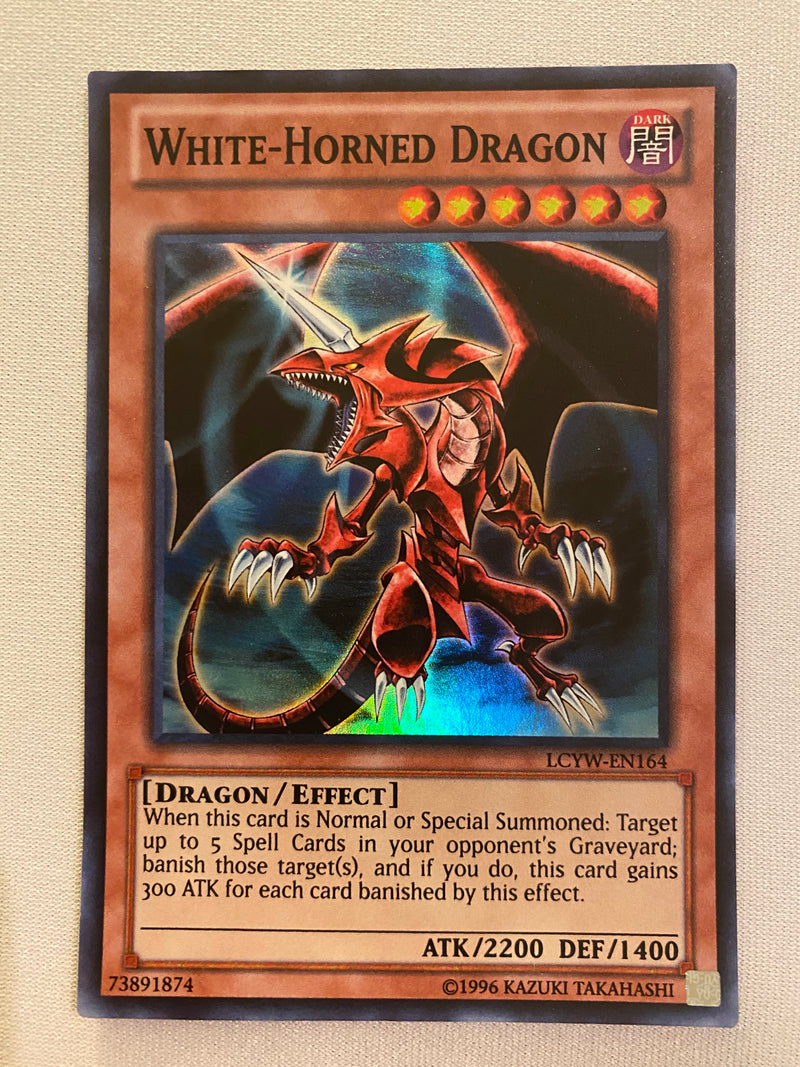 Yugioh White-Horned Dragon  LCYW-EN164  Unlimited  Super Rare Near Mint