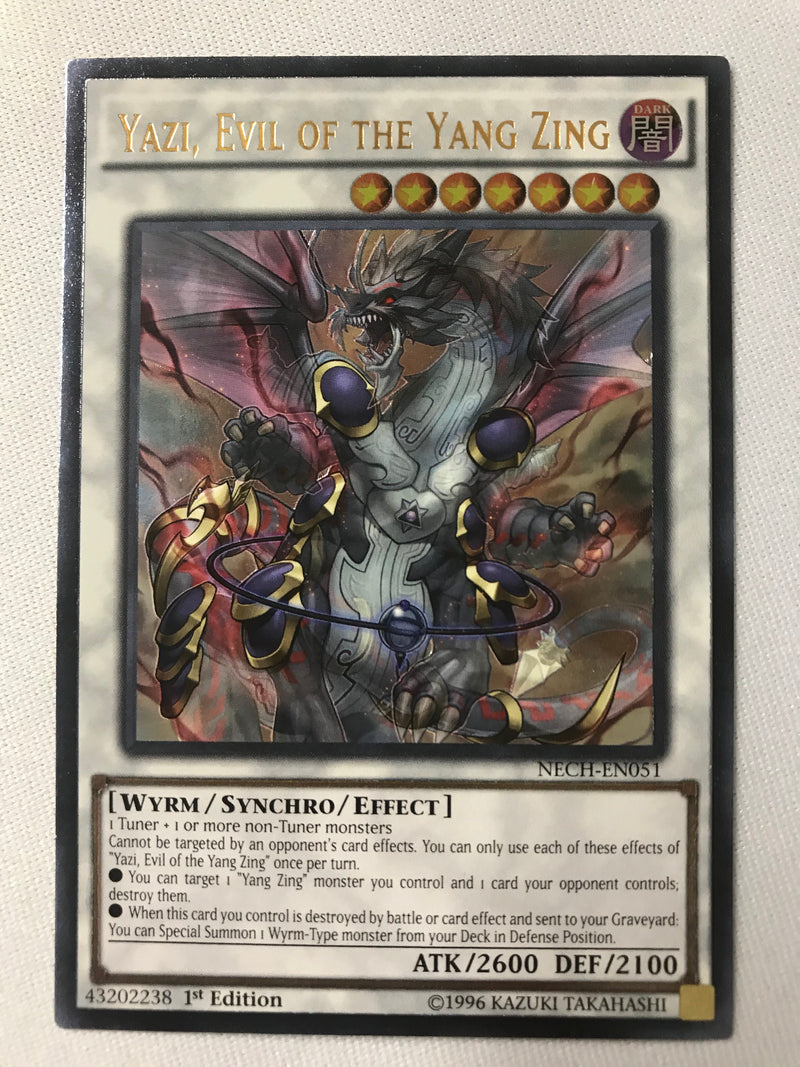 Yugioh Yazi, Evil of The Yang Zing NECH-EN051 Ultimate Rare 1st Edition Near Mint