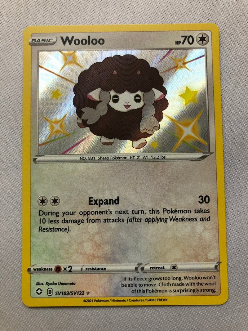 Wooloo SV103/SV122 Shining Fates Holo Rare Pokemon Card Near Mint