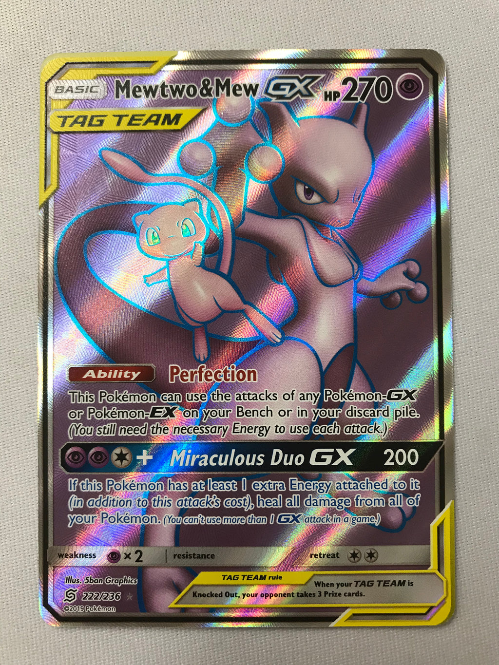 Mewtwo & Mew GX - Unified Minds Pokémon card 222/236