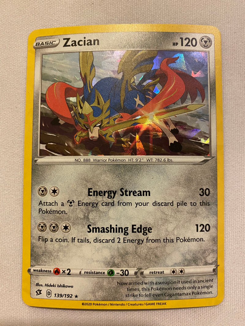 Zacian  139/192 Rebel Clash Pokemon Card Near Mint