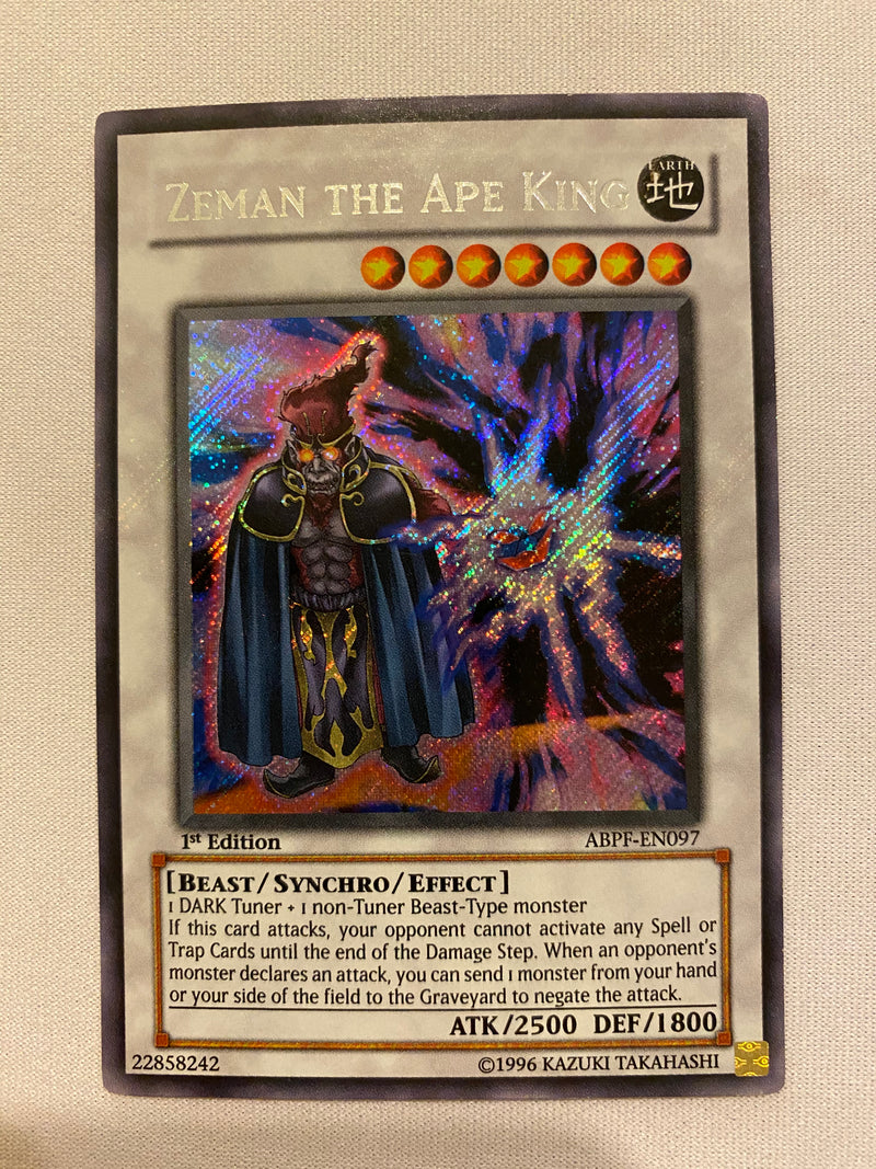 Yugioh Zeman the Ape King ABPF-EN097 Secret Rare 1st  Edition NM