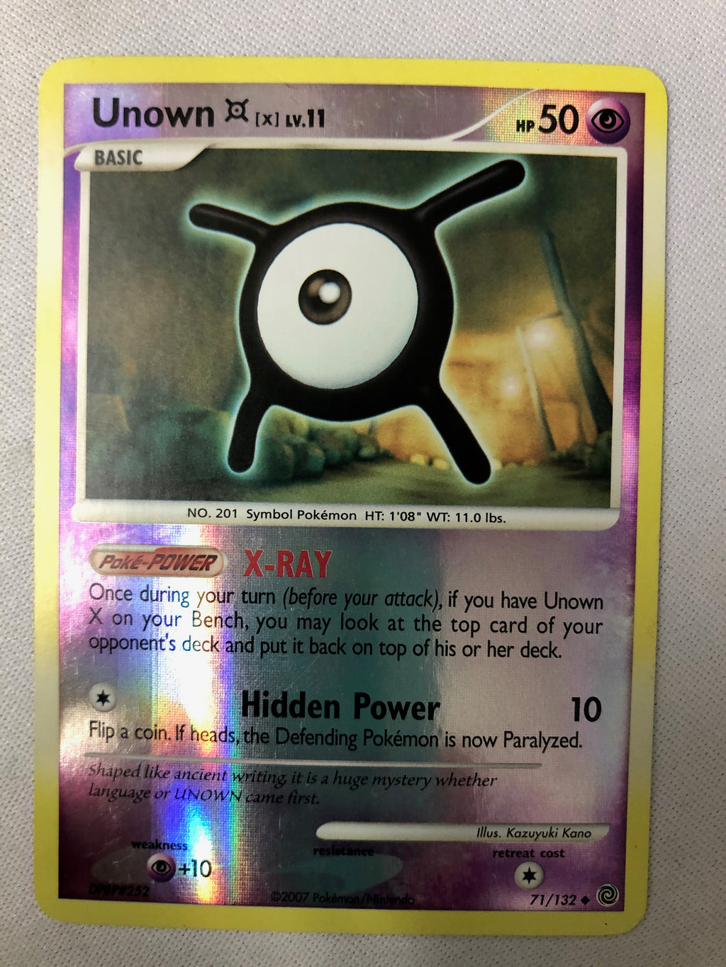 Unown X 71/132 Diamond & Pearl Uncommon Reverse Holo Pokemon Card Near