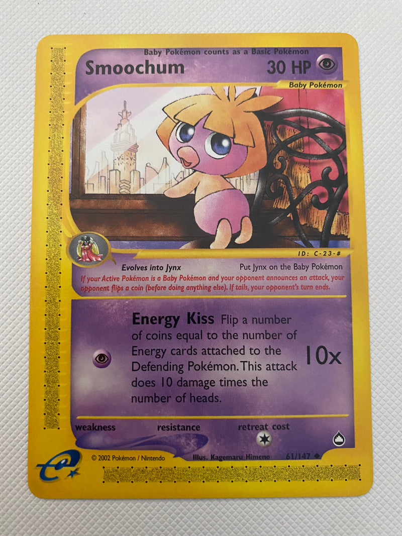 Smoochum 61/147 Uncommon Aquapolis Pokemon Card Naer Mint