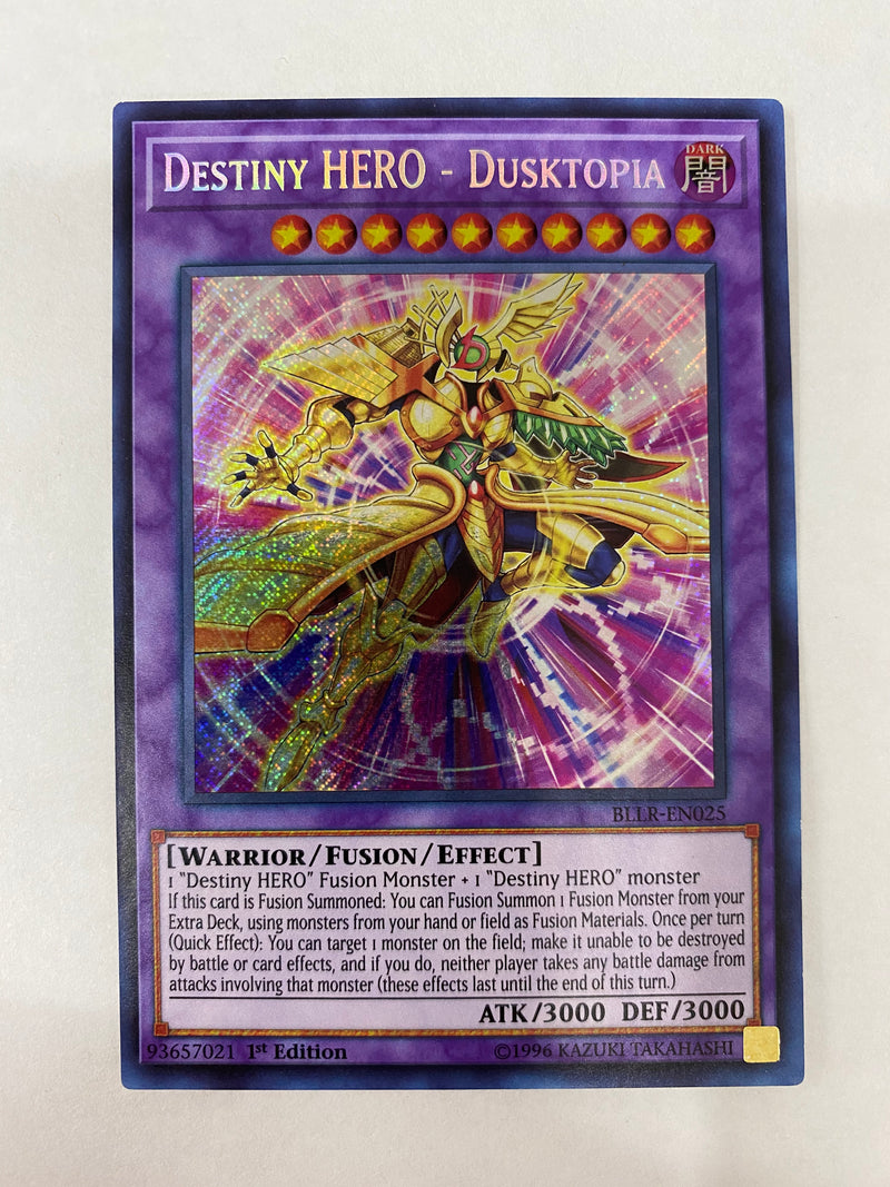 YugiohDestiny Hero - Dusktopia BLLR-EN025 Secret Rare 1st Edition Near Mint