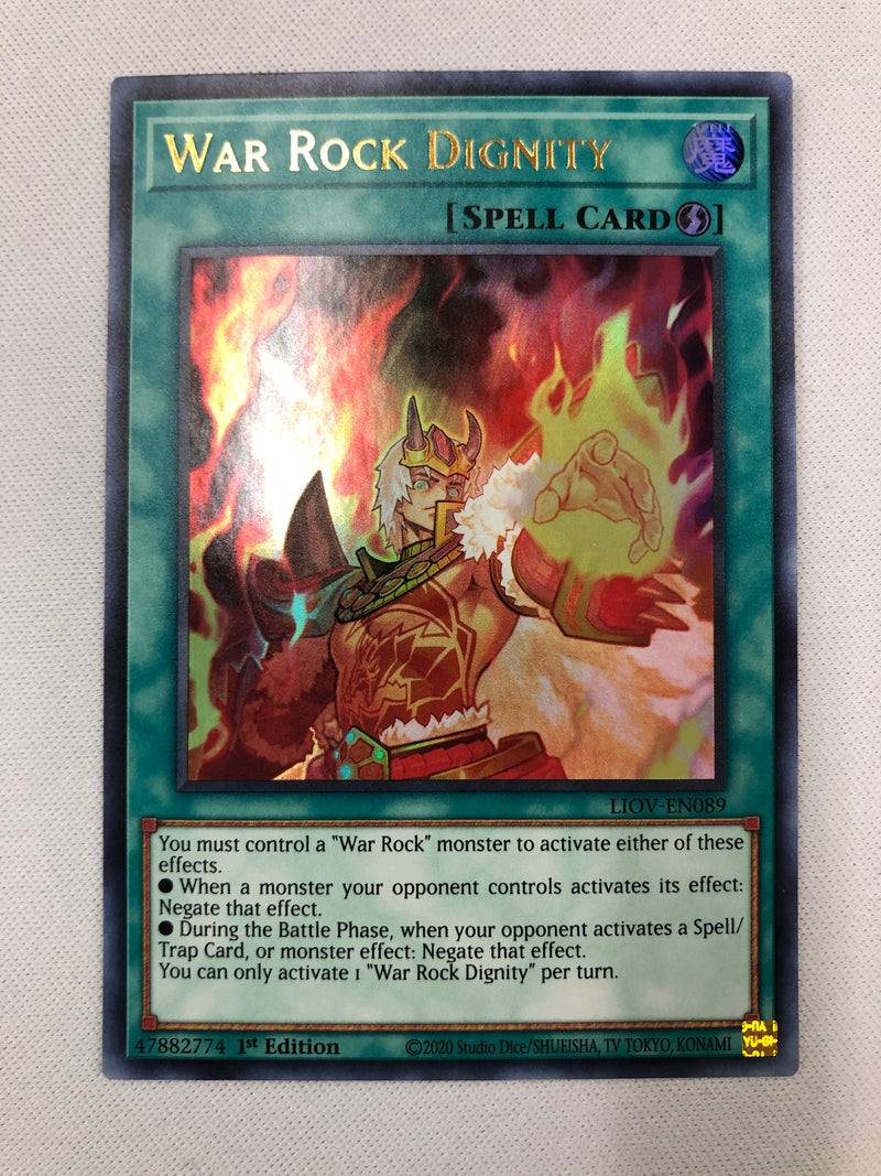 Yugioh War Rock Dignity LIOV-EN089 Ultra Rare 1st Edition Near Mint