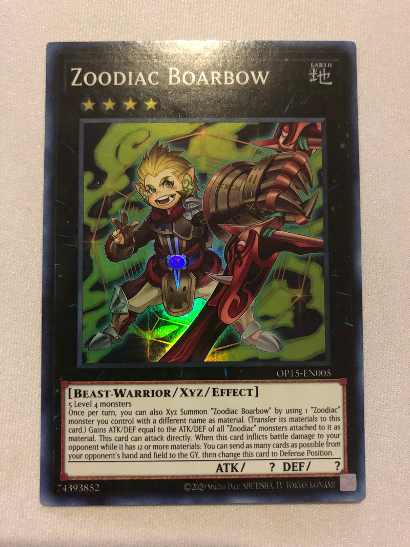 Yugioh Zoodiac Boarbow OP15-EN005 Super Rare Near Mint