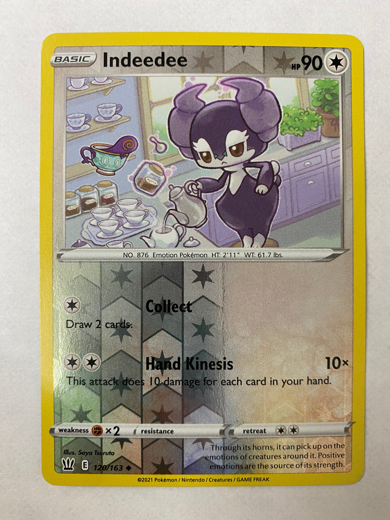 Indeedee  120/163  Reverse Holo  Battle Styles Pokemon Card NM