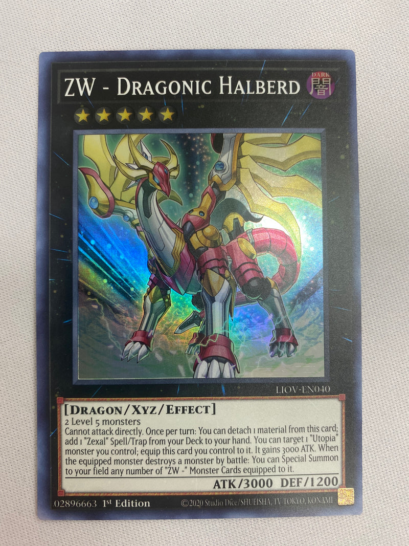 Yugioh ZW - Dragonic Halberd  LIOV-EN040 -Super Rare  1st Edition Near Mint