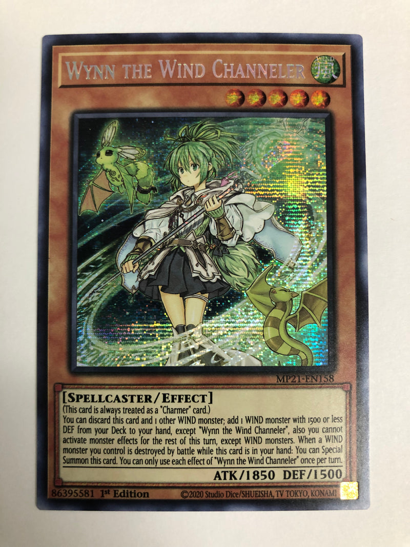 Yugioh Wynn the Wind Channeler MP21-EN158 Prismatic Secret Rare Near Mint