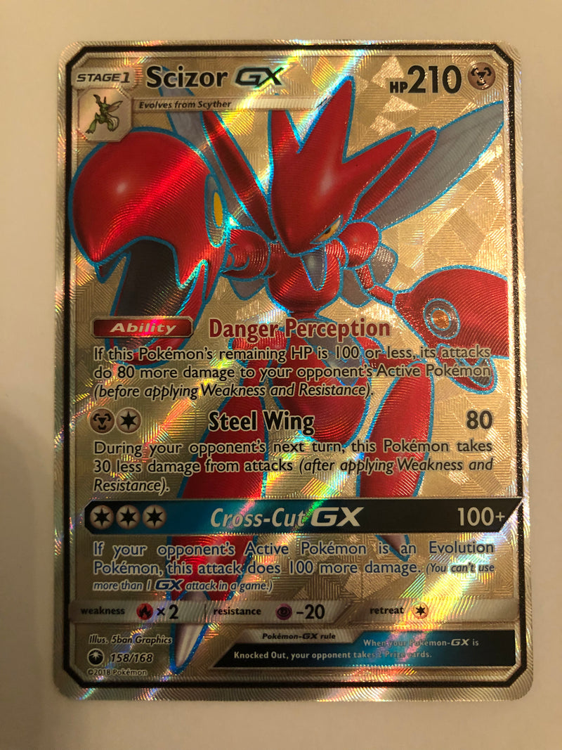 Scizor GX 158/168 Ultra Rare Full Art Pokemon Card Near Mint