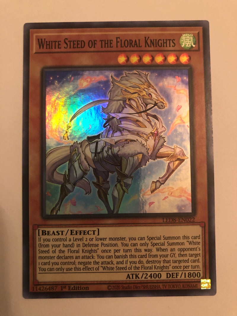 Yugioh! White Steed of the Floral Knights LED8-EN022 Super Rare 1st Edition NM