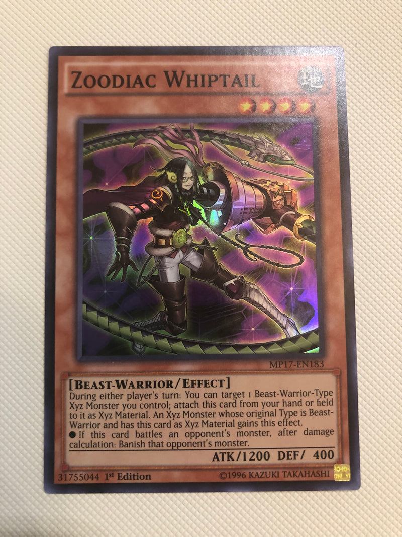 Yugioh Zoodiac Whiptail MP17-EN183 Super Rare 1st Edition Near Mint