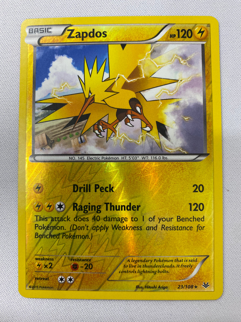 Zapdos 23/108 Rare Reverse Holo Pokemon Card NM