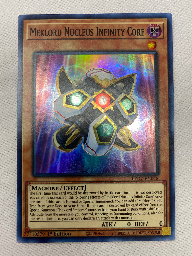 Yugioh! Meklord Nucleus Infinity Core  LED7-EN018  Super Rare  1st Edition NM