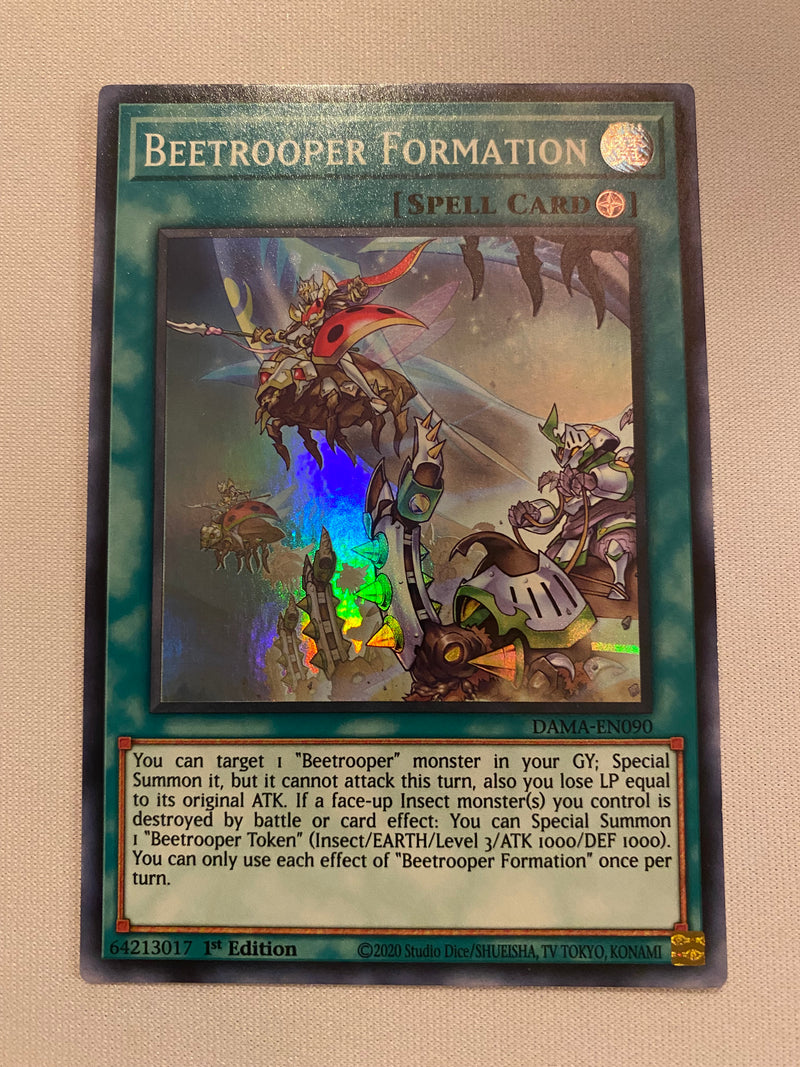 Yugioh! Beetrooper Formation DAMA-EN090 Super Rare 1st Edition Near Mint