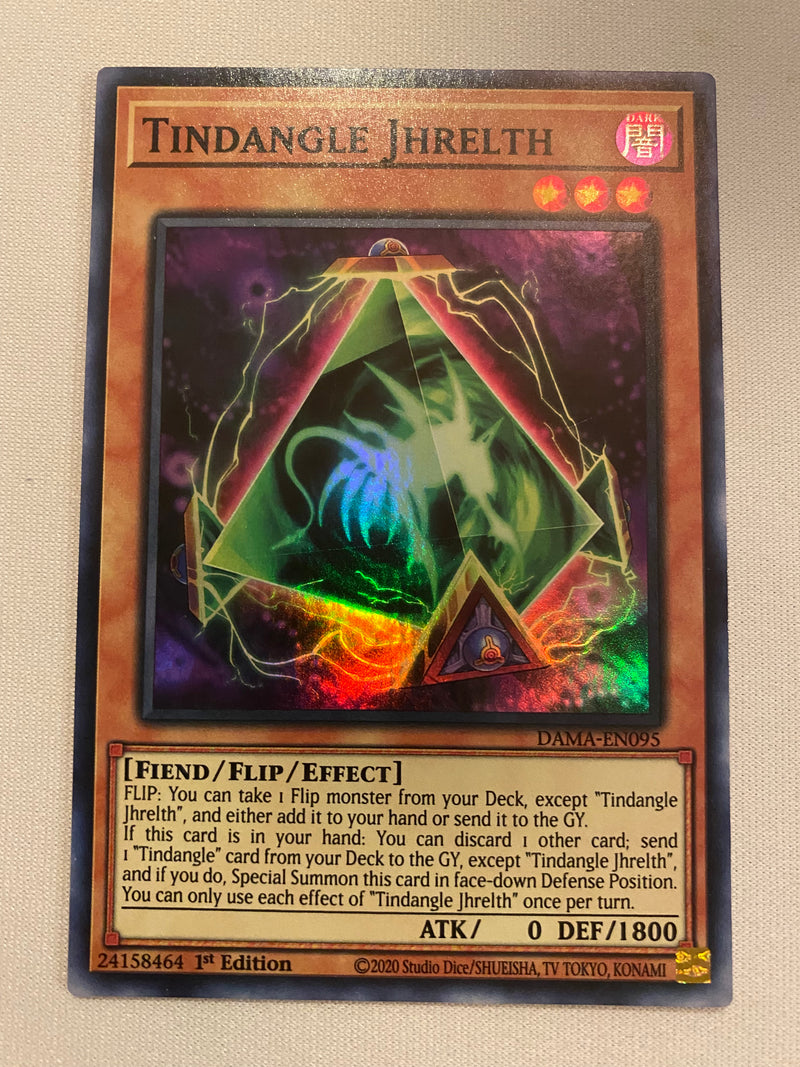 Yugioh! Tindangle Jhrelth  DAMA-EN095 Super Rare 1st Edition Near Mint