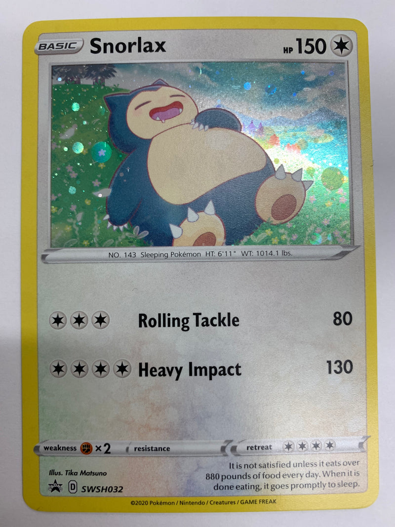 Snorlax Black Star Promo SWSH032 Rare Holo Pokemon Card Near Mint