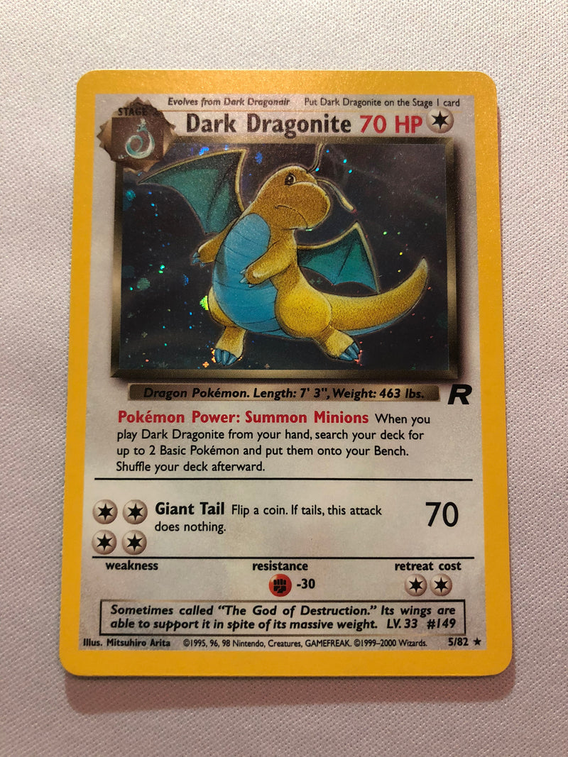 Dark Dragonite 5/82 Holo Rare Team Rocket Pokemon Card Mint/Near Mint