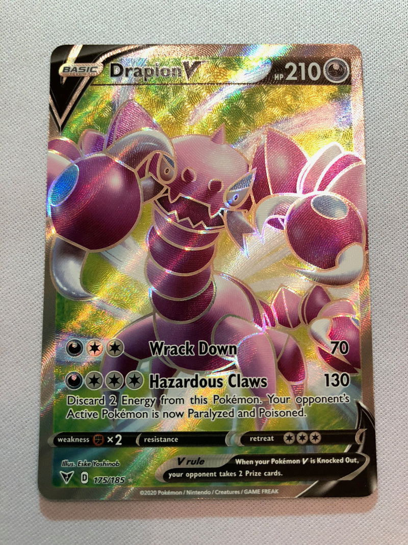 Drapion V 175/185 Holo Rare Vivid Voltage Pokemon Card Near Mint