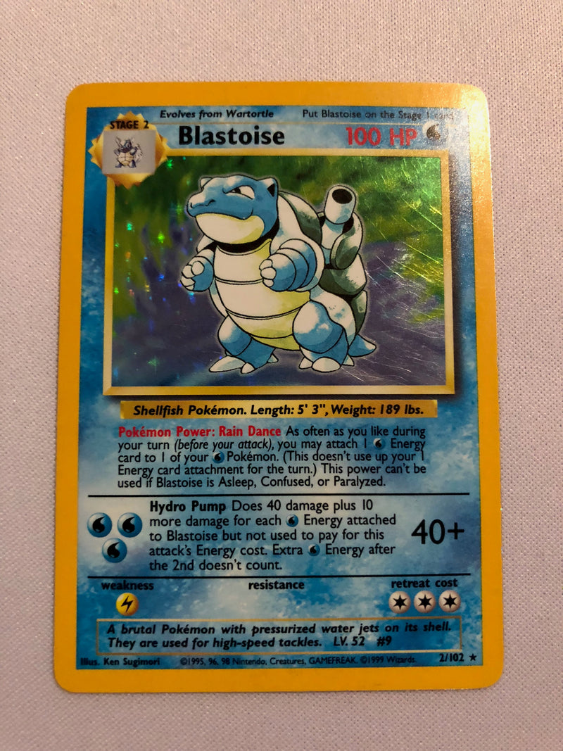 Blastoise 2/102 Holo Base factory Set Pokemon