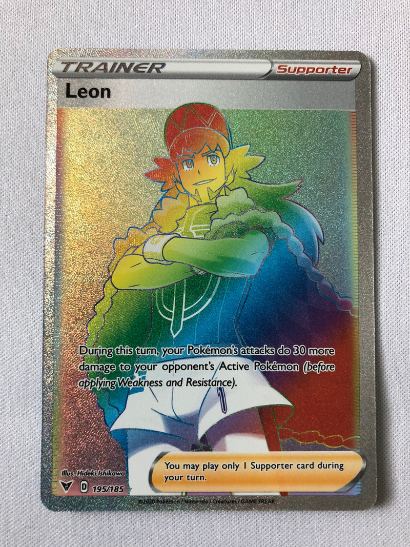 Leon 195/185 Secret Rare Vivid Voltage Pokemon Card Near Mint