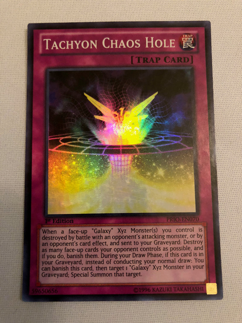Yugioh Tachyon Chaos Hole PRIO-EN070 Super Rare 1st Edition Near Mint