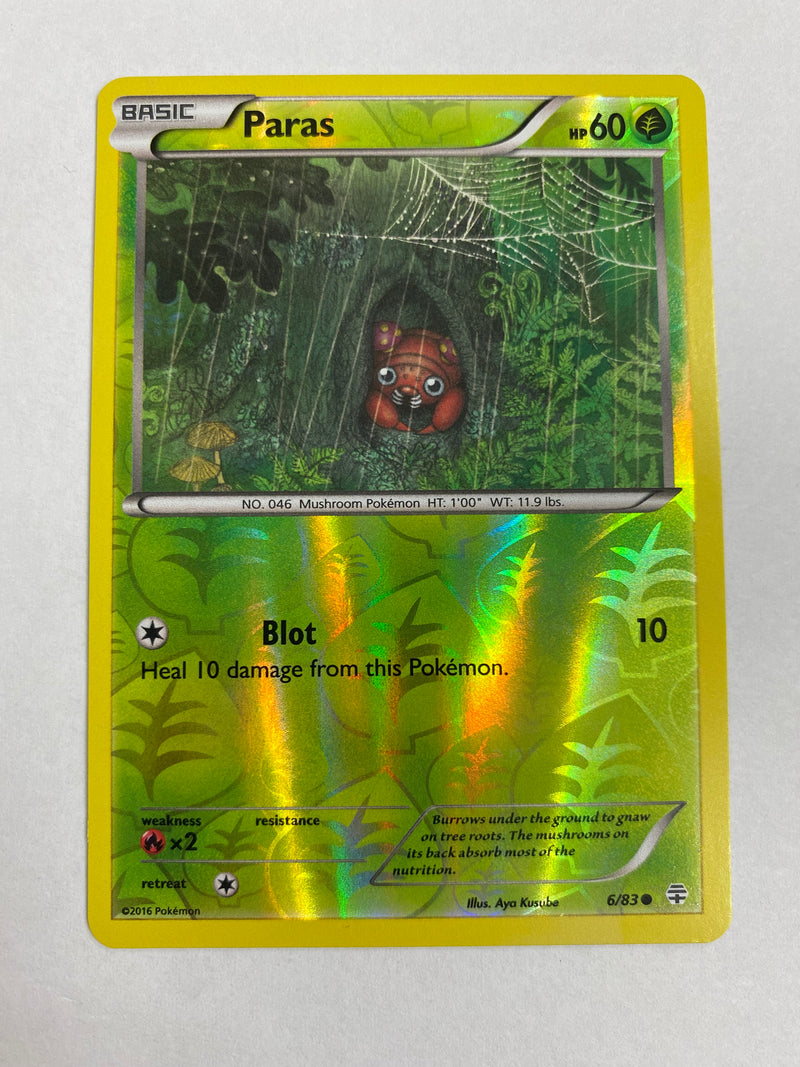 Paras  6/83  Reverse Holo  Pokemon Card Near Mint