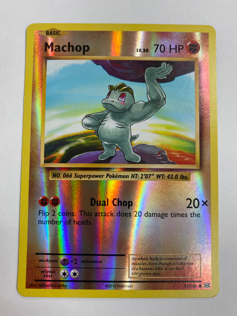 Machop 57/108 Reverse Holo Evolutions Pokemon Card Near Mint