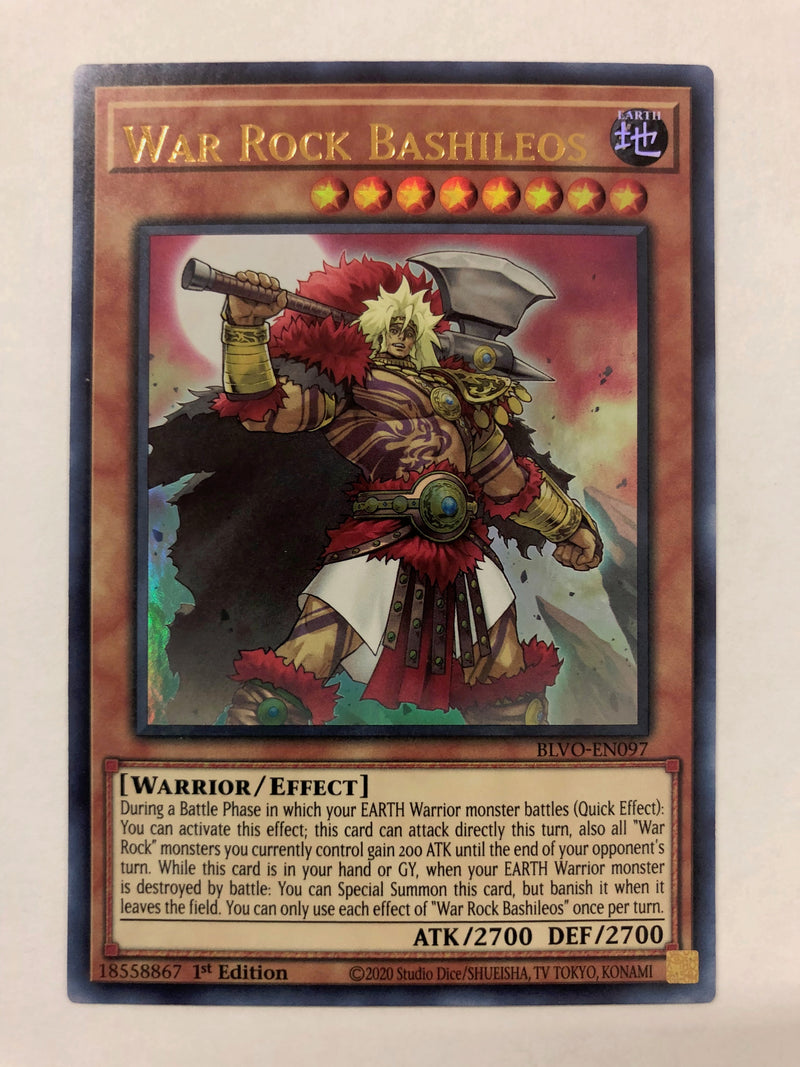 Yugioh War Rock Bashileos BLVO-EN097 Ultra Rare 1st Edition Near Mint